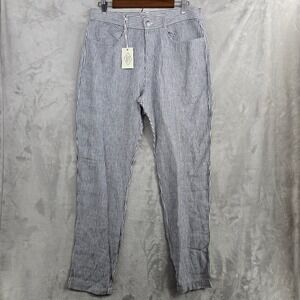 Alex Crane Feel Breezy Linen Pants‎ Striped Men's Size 32 NWT Casual S